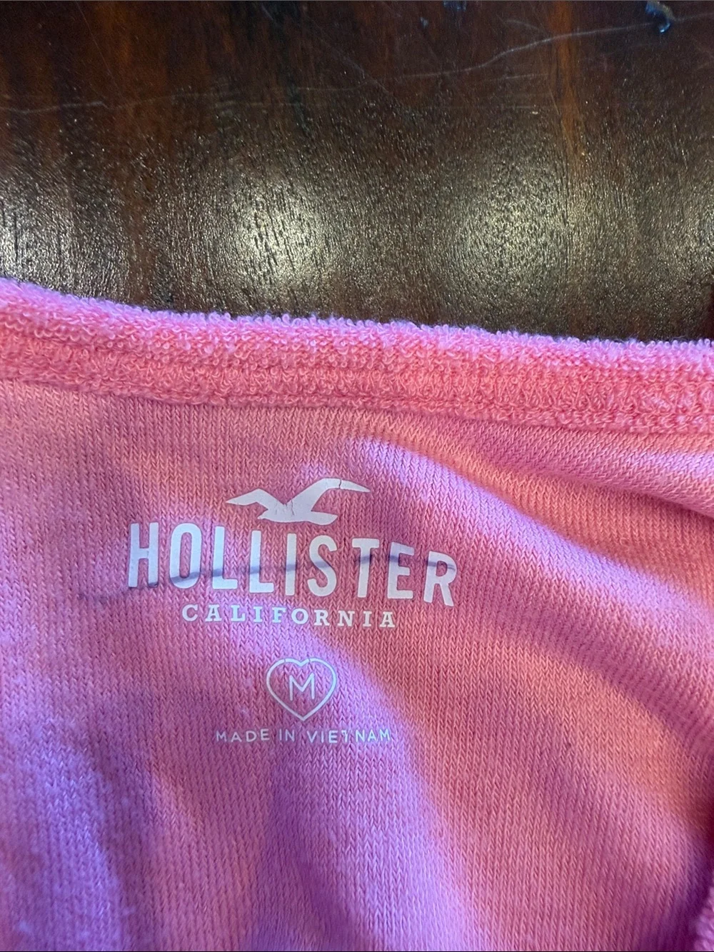 Hollister Pink Terry Scoop Crop Tank
